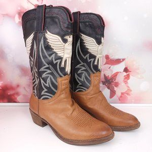Sam Edelman Sheldon Cowboy Classic Western Boots Southwest Eagle Size 6.5